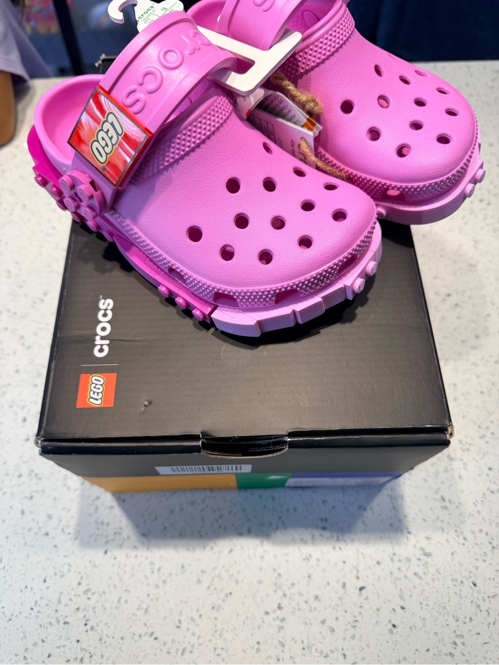 CROCS Kids LEGO Classic Clog in Bright Pink
